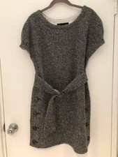 Marc Jacobs Black and White Tweed Belted Jumper (NWOT) (SMALL)