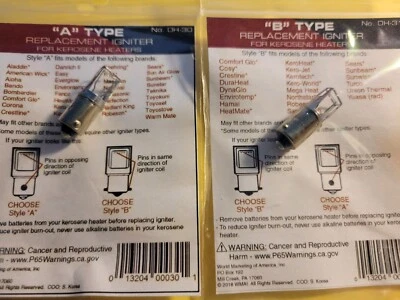 WORLD MARKETING OF AMERICA TYPE "B" IGNITER - KEROSENE HEATER DYNA GLO,DURAHEAT,ROBESON,SEARS & *WICK GUIDE