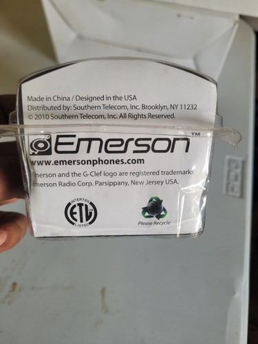 Emerson~Slimline Caller ID Black Phone~EM2516WH~Big Button~Desk Or Wall Mount - Zdjęcie 10 z 10