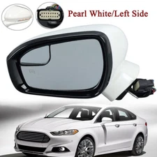 Left Driver Side Mirror Heated Light 7Pin Pearl White For Ford Fusion 2016-2020