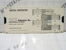 Oak SELECTRONICS Crystal Lake IL vintage METRIC CONVERTER slide-ruile calculator