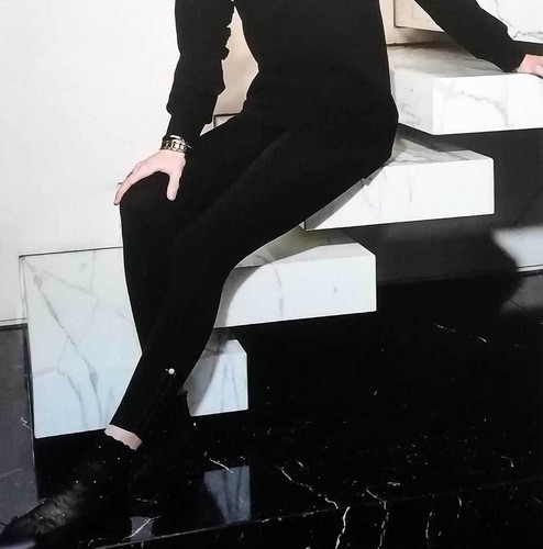 Leggings donna Matignon in microfibra con applicazione alla caviglia art  Perles | eBay