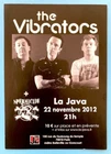 VIBRATORS - Java Paris Concert Flyer November 22, 2012 - Verso The Members