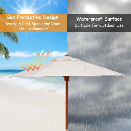 NNECW 3 in 1 Kids Picnic Table with Removable Umbrella for Garden/ Yard - 第 5/9 張圖片