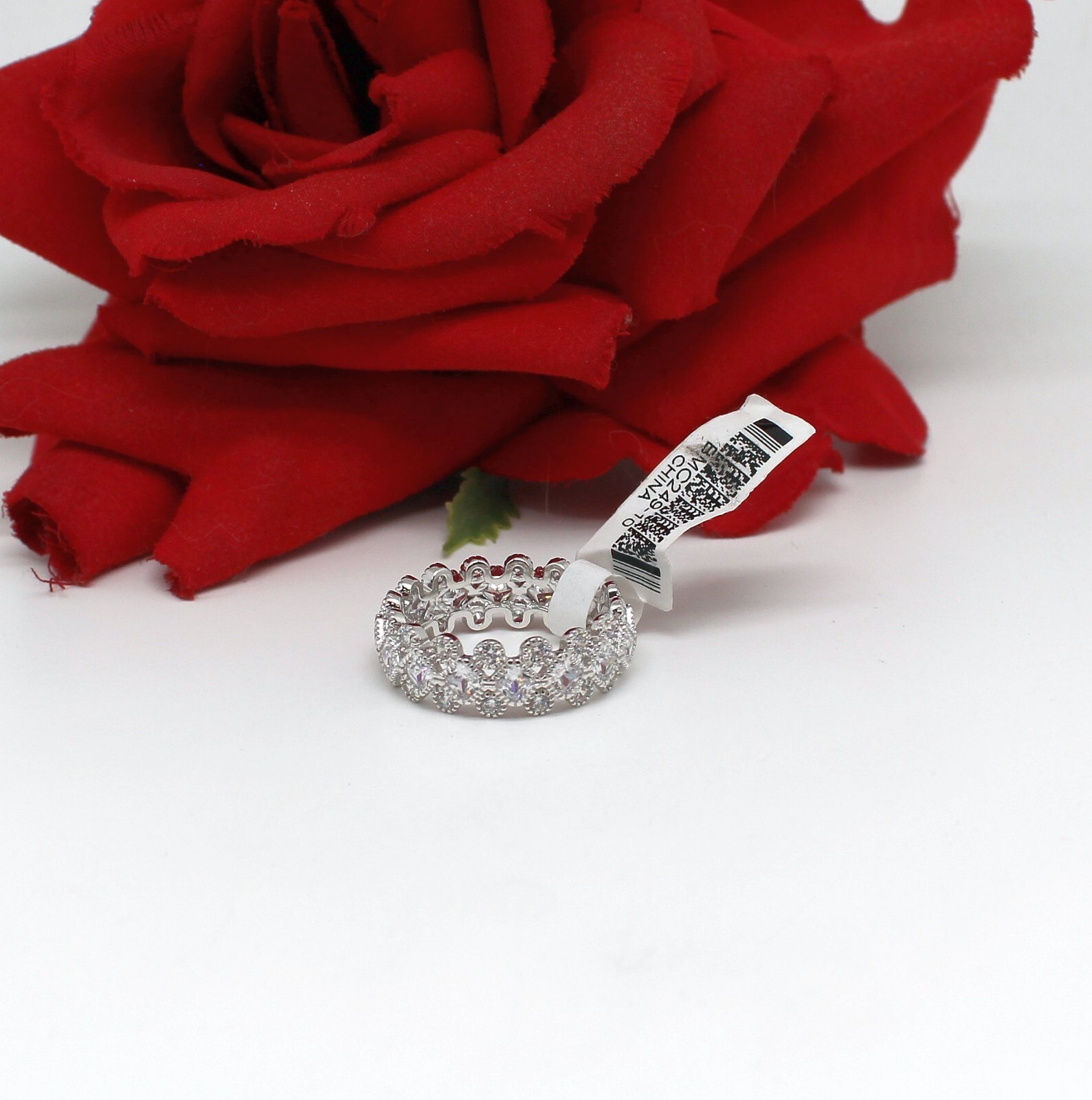 Gorgeous NWT JTV Ornate CZ Eternity Band Ring Size 10 4.7g  CAT RESCUE