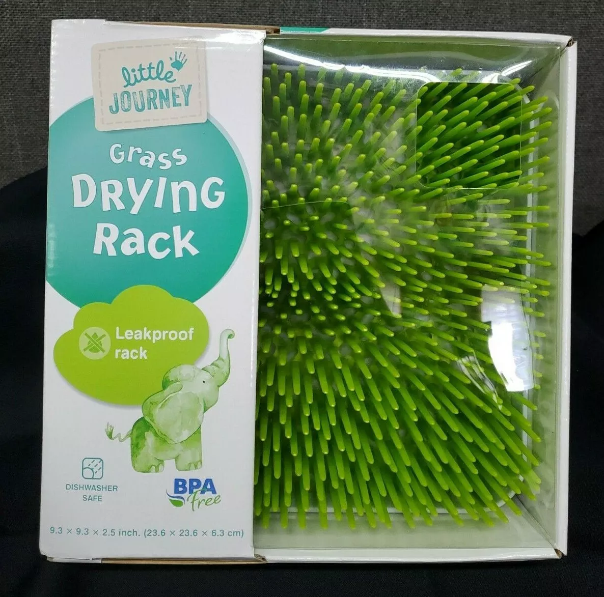Little Journey Grass Drying Rack Green White Leakproof Rack
