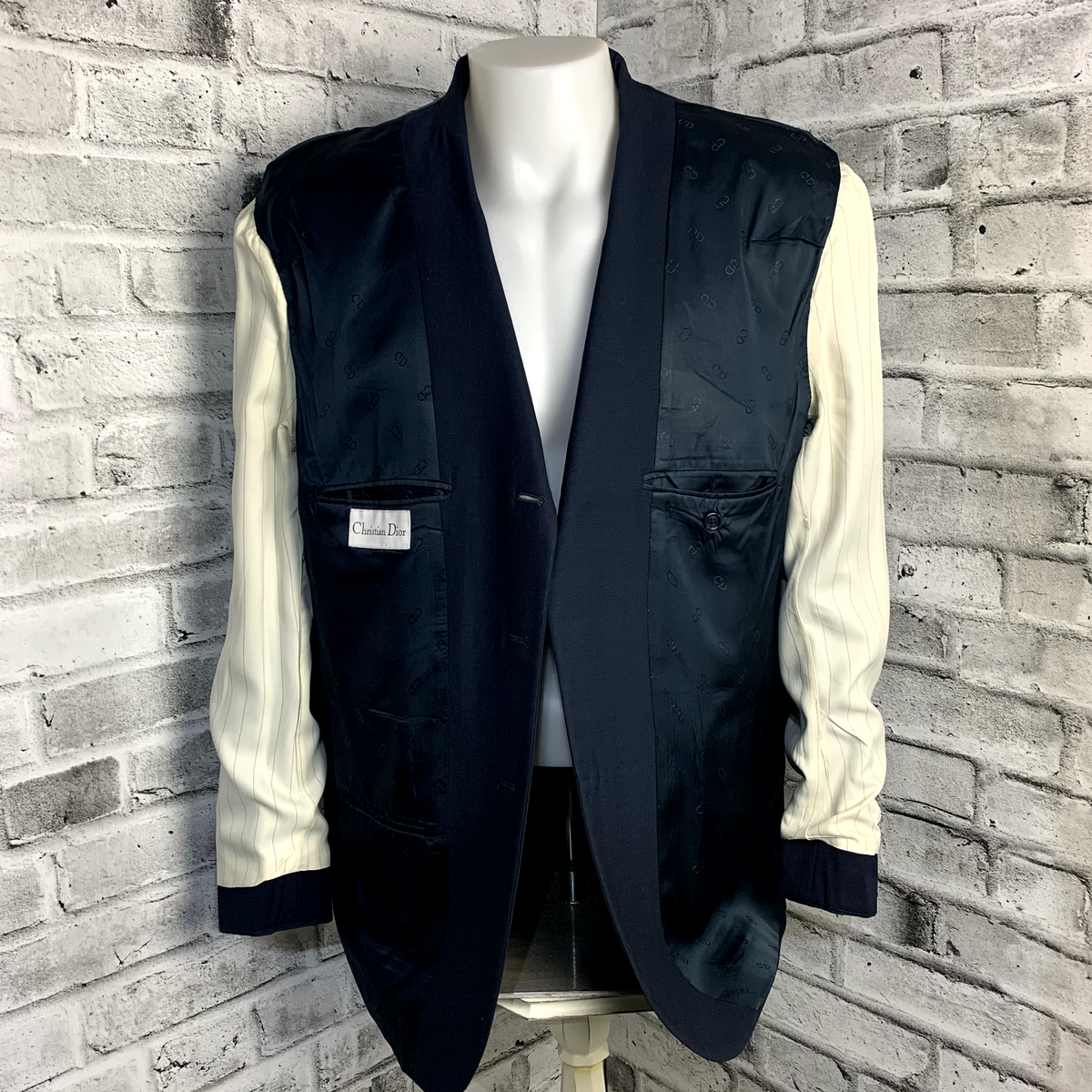 Christian Dior Blazer Mens 44R Wool Blue 3 Button Sport Coat