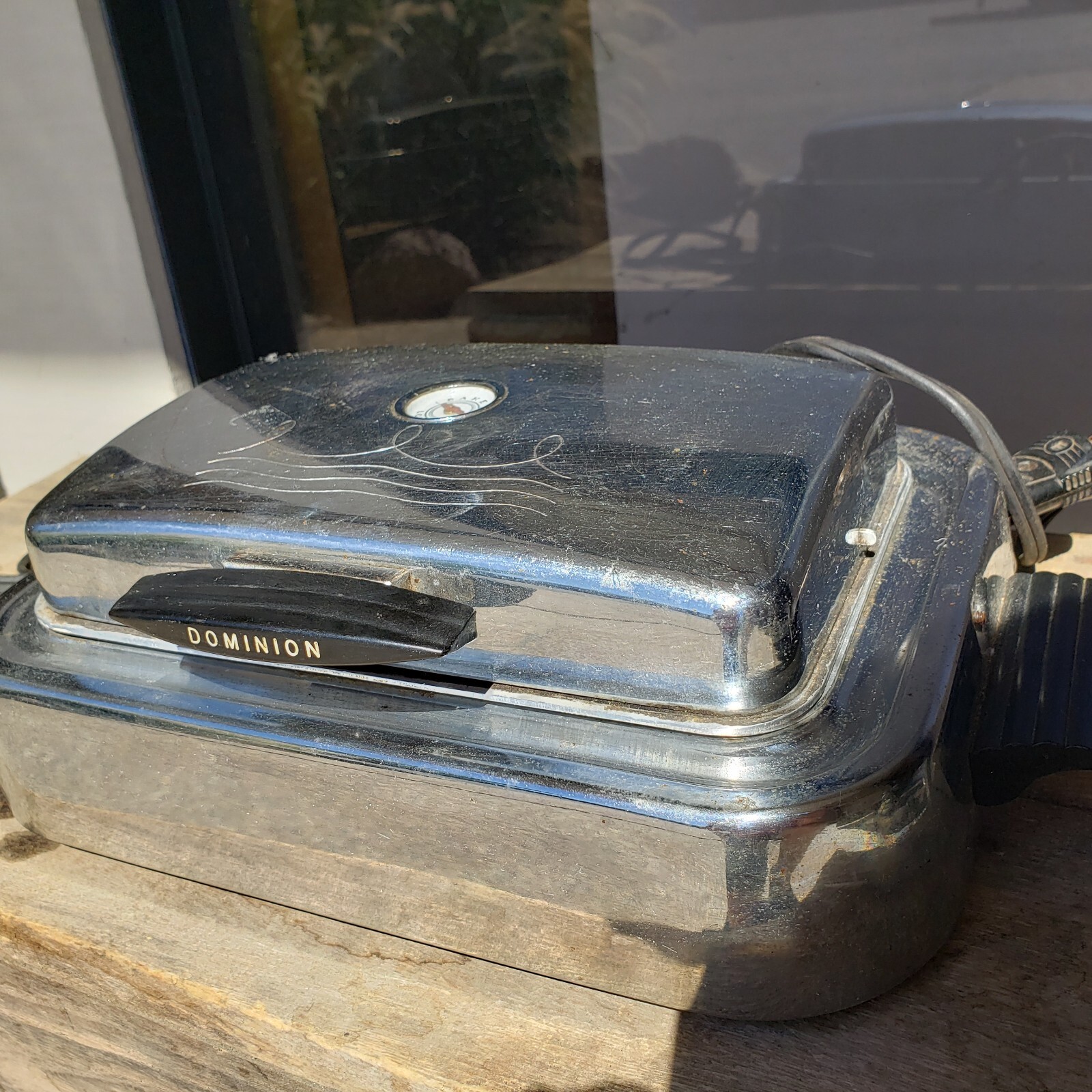 Vintage Dominion Electric Waffle Iron Maker Chrome Model 1204 used eBay