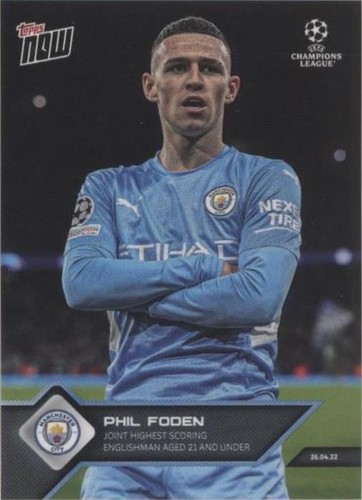 PHIL FODEN 2020-21 TOPPS CHROME UEFA CHAMPIONS LEAGUE SAPPHIRE