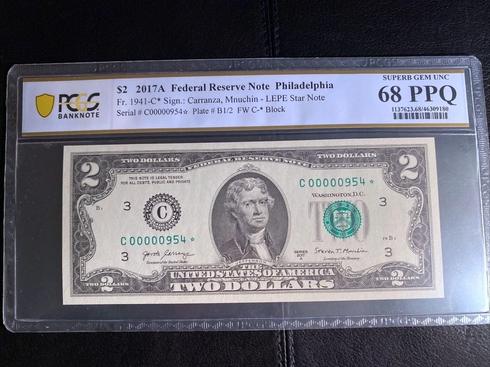 2017  $2 Star Notes 1941-C* PCGS Two 67 PPQ and One 68 PPQ Consecutive 3 * Notes - Image 2 of 4