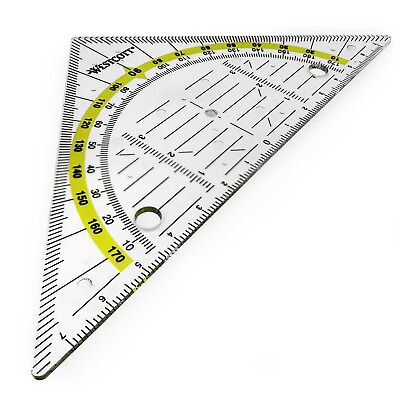 15cm Ruler Protractor Square Set Westcott Small Transparent Geometry Set