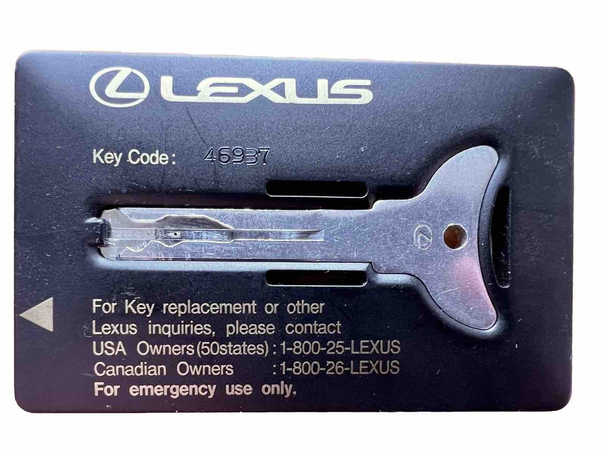 Lexus Emergency Use Key Flat Key Card 04225 OE Black Key