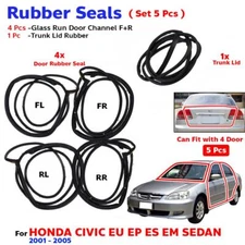 Weatherstrip Door Rubber Seal Trunk Lid Set 5 Fits Honda Civic ES 4D 2001-05