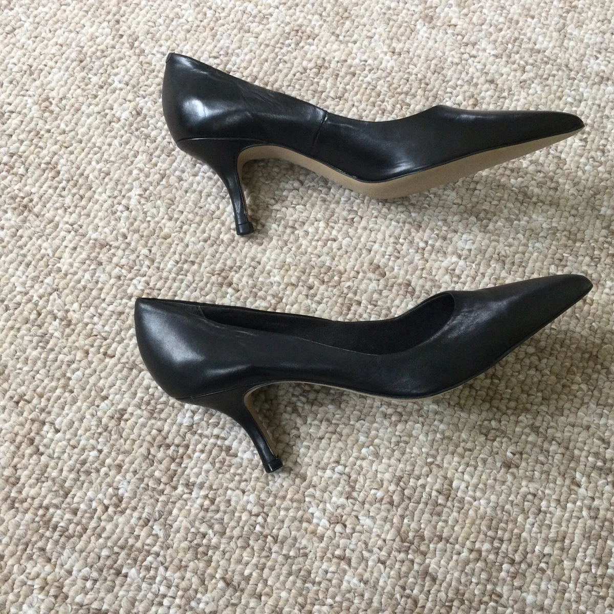 Black Italian Leather JFW Stiletto Shoes Brand New Size 5