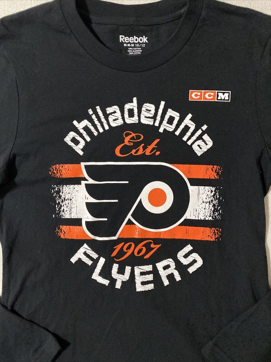 Reebok NHL Philadelphia Flyers Youth Long Sleeve Tee Medium Reebok NHL Philadelphia Flyers Youth Long Sleeve Tee Medium