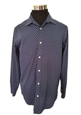 Banana Republic Dress Shirt Men's Size Large 16-16.5 Navy Blue White