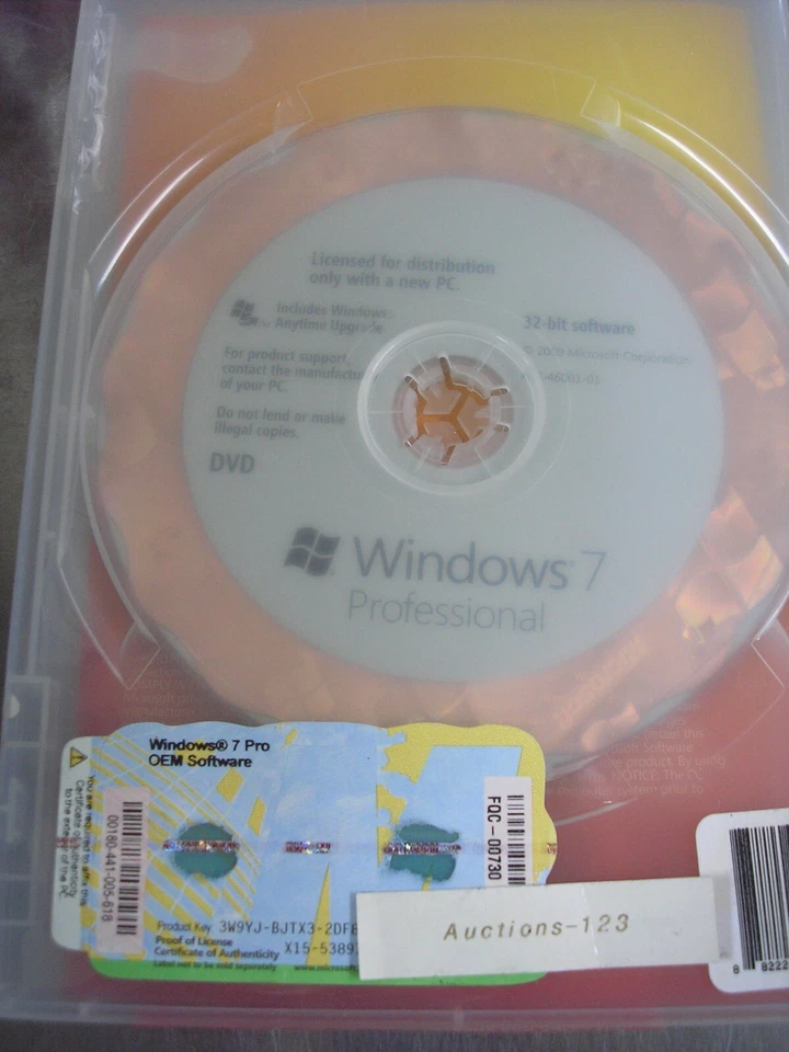 Microsoft Windows 7 Professional 32 bit  Full English DVD MS WIN =NEW SEALED= - Image 3 of 4