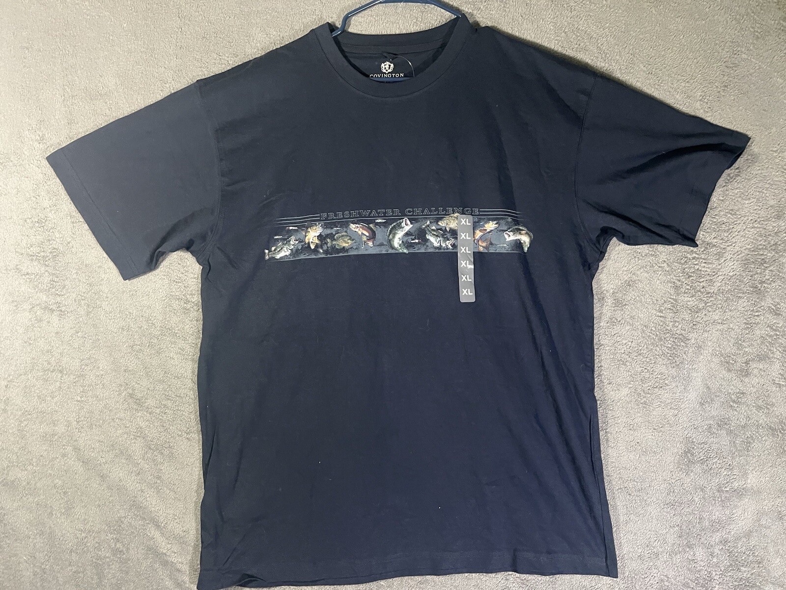 Covington Front Graphic Fishing Design Cotton T Shirt Adult Size XL