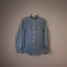 Vintage Polo Ralph Lauren Men  s M Denim Long Sleeve Button Down Shirt Western