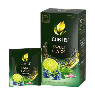 CURTIS Sweet Fusion Green Tea Lime Mint Blue Raspberry 25 TB RF NO GMO Russia