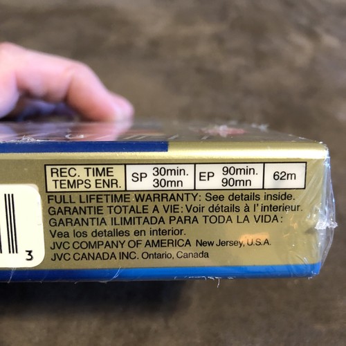 2 PACK JVC TC-30 EHGDU VHS-C Hi-Fi 90 MIN BLANK COMPACT VHS CAMCORDER TAPE SM240 - Picture 4 of 5