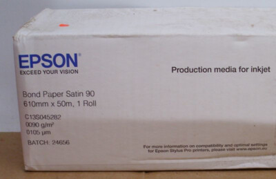 Epson Plotterpapier C13S045282 A1+ 610mm x50m weiß matt Satin 90 g/m²  1 Rolle