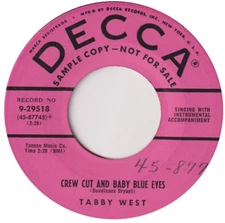 TABBY WEST “Crew Cut And Baby Blue Eyes” DECCA (1955)