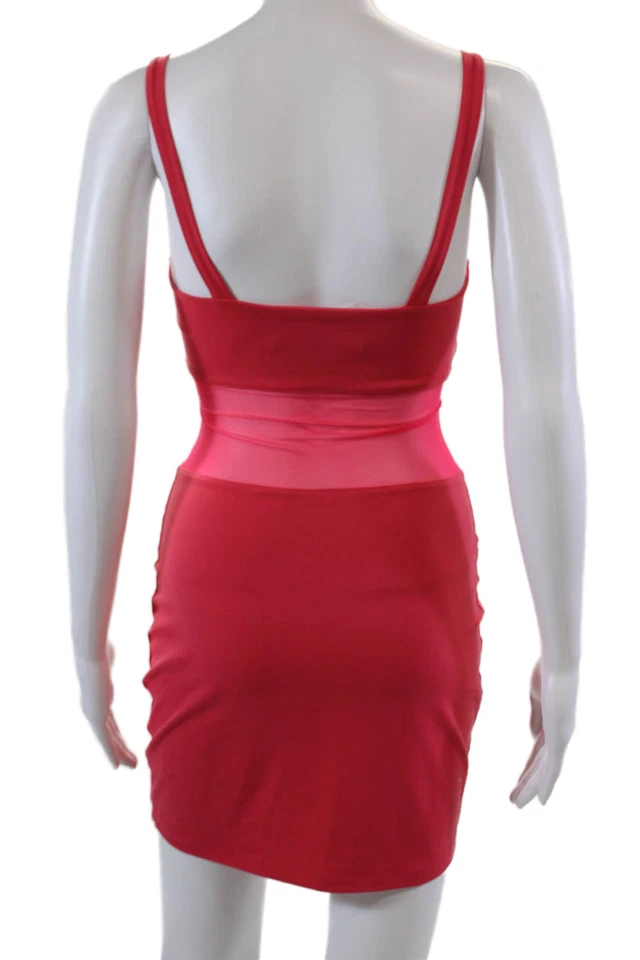 Женское эластичное прозрачное мини-платье Susana Monaco без рукавов розовое размер XS - Изображение 3 из 4