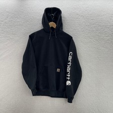 Carhartt Hoodie Men's Small Black K288 Loose Fit Midweight Workwear Outdoor