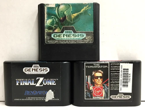 LOT of 3 SEGA GENESIS Cart Only GAMES Final Zone TERMINATOR Final Zone TESTED