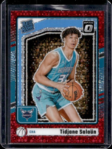 2024-25 Donruss Optic Tidjane Salaun Fast Break Red Prizm RC Rated Rookie #/75