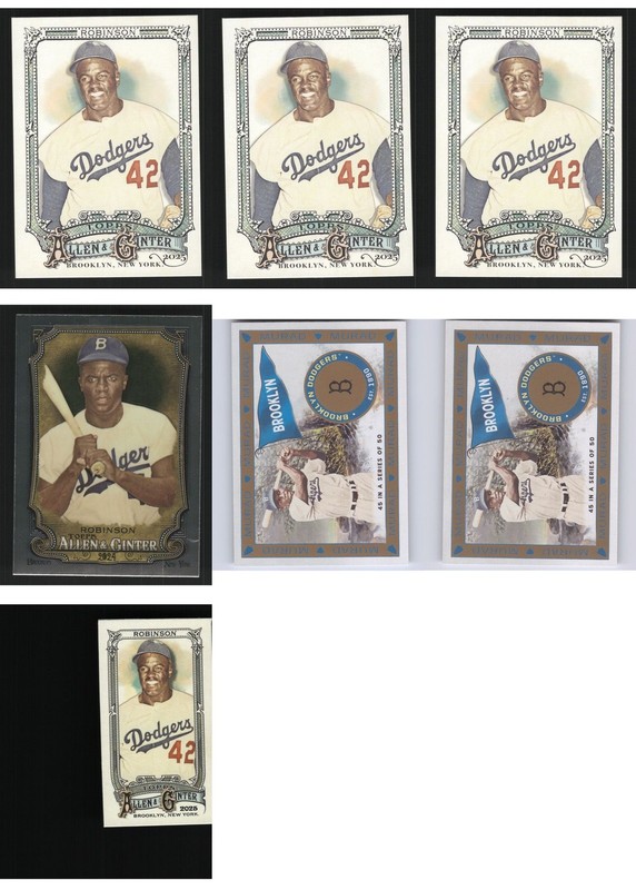 Jackie Robinson Baseball Card 7 Card LOT