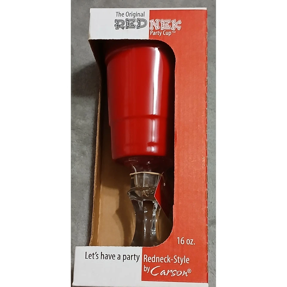 The Original Red Nek Party Cup de Carson Red Melamina Base de Vidrio 16oz Nuevo en Caja Foto 2 de 4