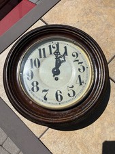 ANTIQUE METAL M.&SOHN KARLSTEIN TRAIN RAILWAY STATION CLOCK 12&rdquo;
