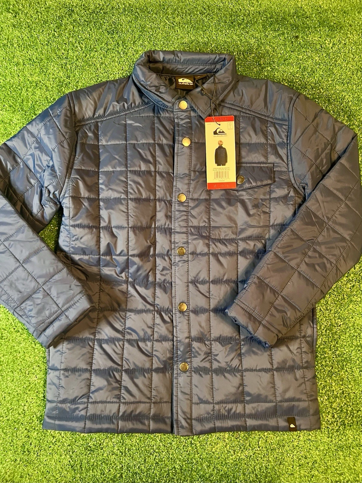NWT Quiksilver Youth Insulated Shirt Jacket Blue Medium (10/12) Puffer Jacket