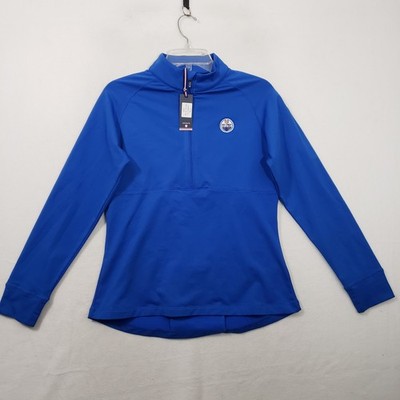 Edmonton Oilers Levelwear Harmony 1/4 Zip Pullover Womens Medium Blue New NWT