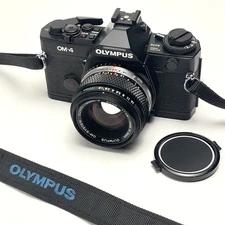 Mint Olympus OM-4 SLR 35mm Film Camera Zuiko 50mm f/1.8 Lens Pro Refurbished
