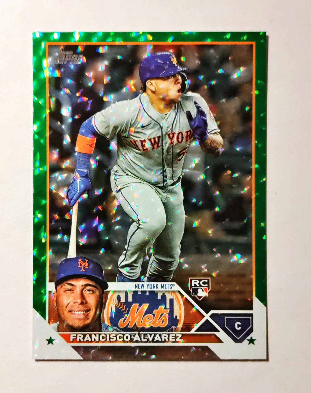 Francisco Alvarez 2023 Topps RC #644 Rookie GREEN Crackle FOIL 098/499 i6