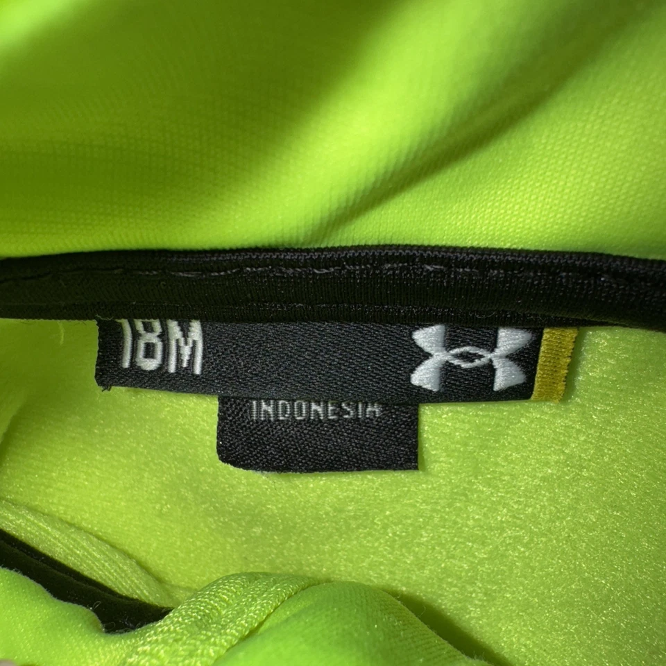 Chaqueta deportiva Under Armour con cremallera completa para niños pequeños, amarillo neón, talla 18 meses Foto 2 de 4