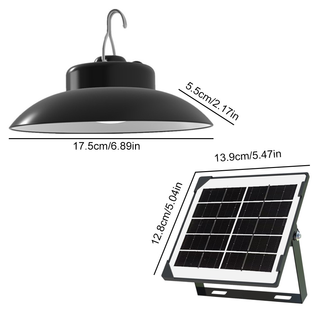 2 Pack LED Solar Power Pendant Lights In/Outdoor Gazebo Porch Hanging Shed US