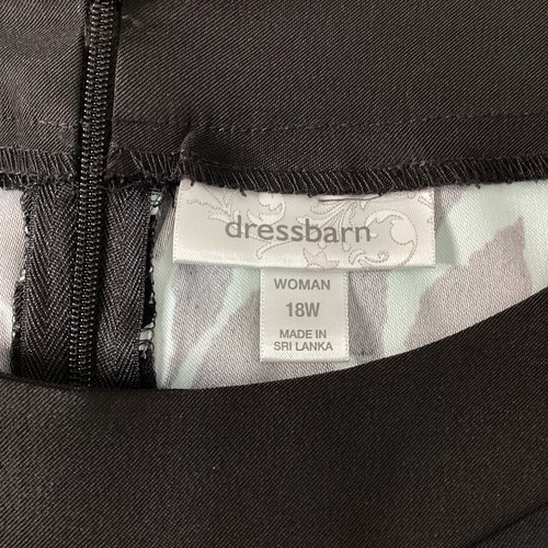 Dressbarn Women’s Size 18W Sleeveless Floral Black & Light Green Sheath Dress - Picture 3 of 7
