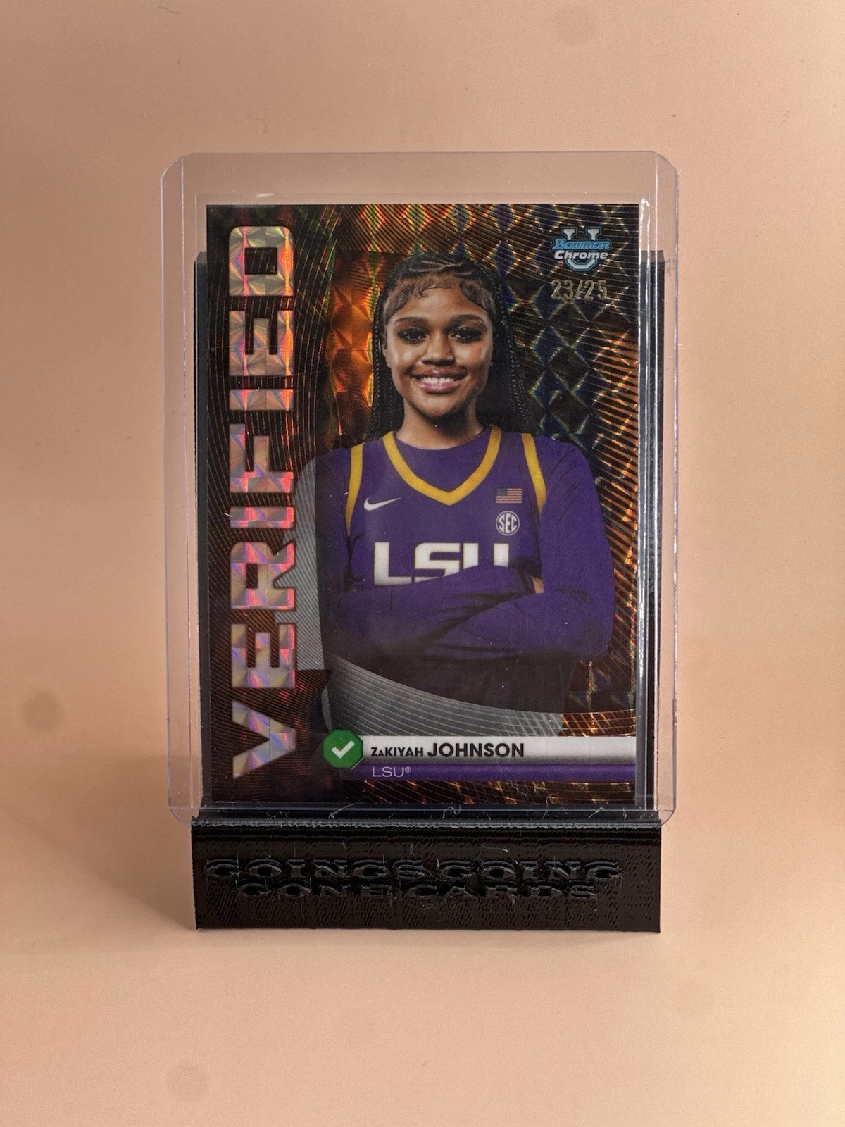 2025-26 Bowman ZaKiyah Johnson Orange Geometric Refractor /25