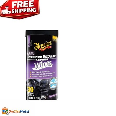 Meguiar's Quik Interior Detailer Wipes - Non-Greasy 30 Count with UV Protection