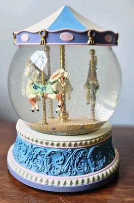 Princeton Gallery Carousel Horse Snow Globe 1994 Vintage   Rare Collectible
