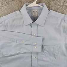 Brooks Brothers 1818 Regent Dress Shirt Mens 16 4/5 Blue Non-Iron Cotton Solid