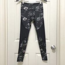 Noli Mila Mesh Leggings Black Floral USA Made Yoga Athletic Gym Exercise XS