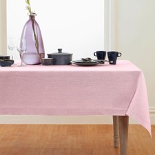 Solino Home 100 Pure Linen Tablecloth Pink Rectangular, Athena 60 x 108 in