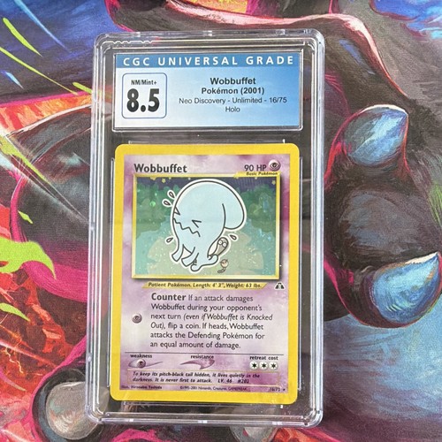 Nintendo Pokémon TCG Neo Discovery Wobbuffet 16/75 Holo Unlimited CGC 8.5