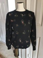 Vtg The Eagle's Eye Women's 90s Wool Hand Knit Cardigan Grandma Sweater Medium M