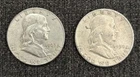 (2X) 90% Silver Franklin Half Dollar Average Circulated - 1950 & 1963